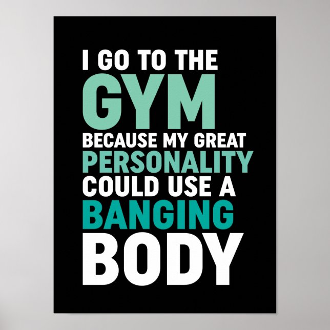 Lustigt gym Fitness Workout... Jag går till gymen. Poster (Framsidan)