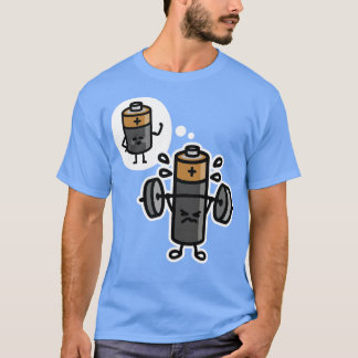 Lustigt gym med tungt lyft batteriminment t shirt