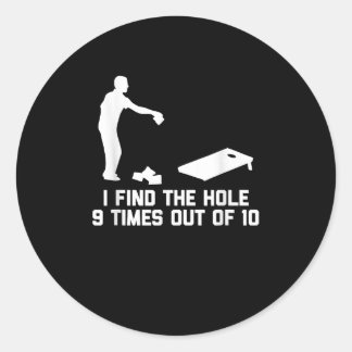Lustigt hål jag hittar Hål 9 gånger av tio Runt Klistermärke