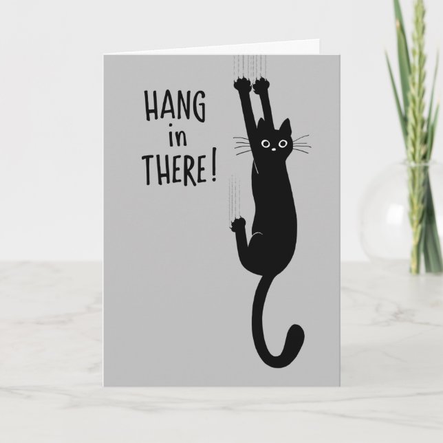 Lustigt håll in där Black Cat Enagement Card Helgkort (Framsida)