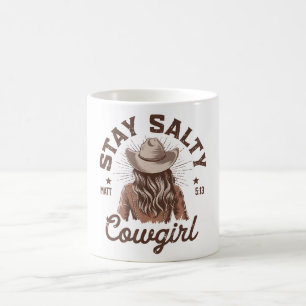Lustigt håll Salty Cowgirl Kaffemugg