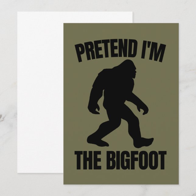 Lustigt Halloween 2020 - Jag är Bigfoot Inbjudningar (Fram/baksida)
