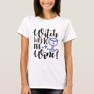 lustigt halloween-deoky häxa vin-kostym t shirt