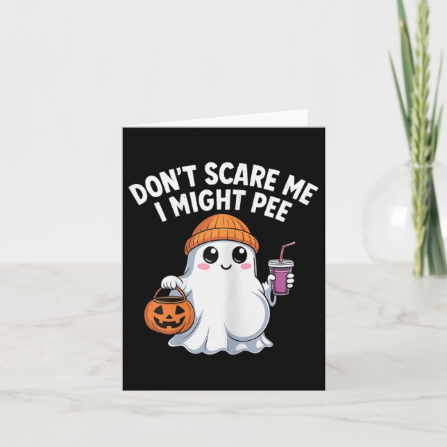Lustigt Halloween-gravid Ghost... Jag kan inte... Kort (Framsida)