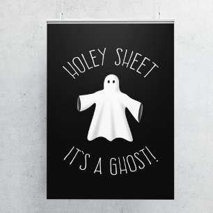 Lustigt Halloween Poster - Holey Lakan Det är en 