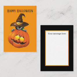lustigt Halloween-pumpat tilläggsmeddelande Anteckningskort