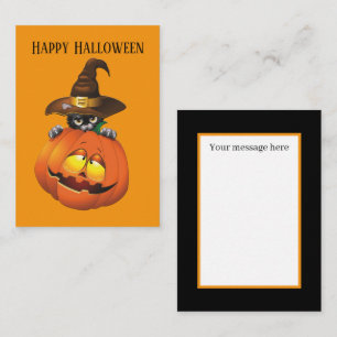 lustigt Halloween-pumpat tilläggsmeddelande Anteckningskort