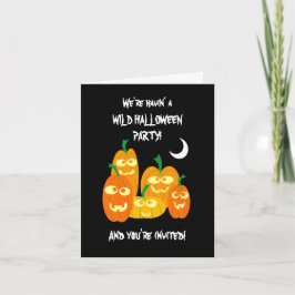 Lustigt Halloween Pumpkins Party-inbjudningsmall Inbjudan