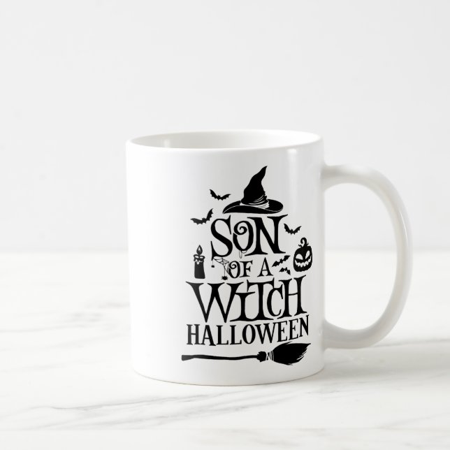 Lustigt Halloween-son av en häxa Kaffemugg (Höger)