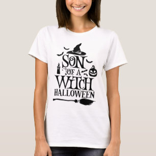 Lustigt Halloween-son med Witch Baby T Shirt