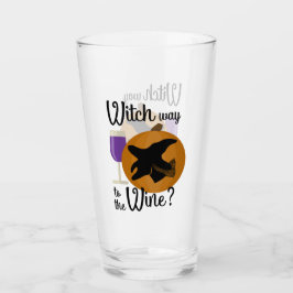 Lustigt Halloween Witch Way till Vin Pumpkin Glaskopp