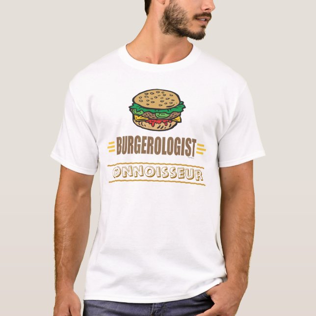 Lustigt Hamburger Älskare Tee Shirt (Framsida)