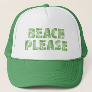 Lustigt Handflatan Träd-typografi - Beach, snäll Truckerkeps