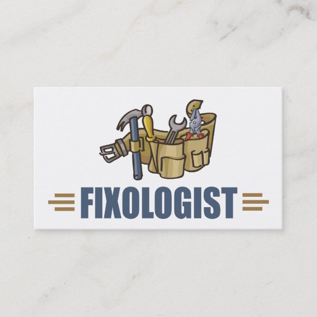 Lustigt Handyman - humoristisk FIXOLOGIST Visitkort (Framsida)
