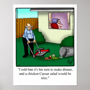 Lustigt "Hans sväng till middagen" Humor Poster