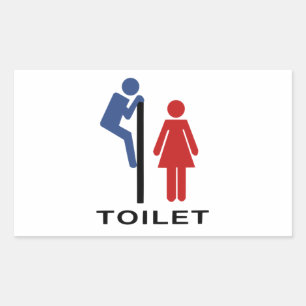 Lustigt hans toalettskylt - Women Restroom Sign Rektangulärt Klistermärke
