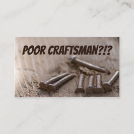 Lustigt hantverkare med specialistkompetens i nage visitkort