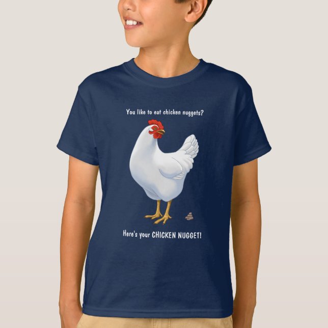 Lustigt här är din kyckling Nugget White Hen Tee (Framsida)
