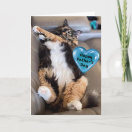 Lustigt Hårig Cat Fars dag Kort