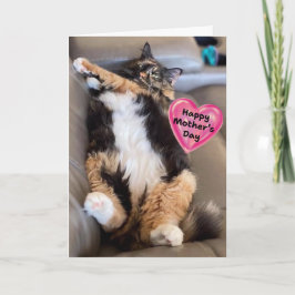 Lustigt Hårig Cat Lycklig Mors dag Kort