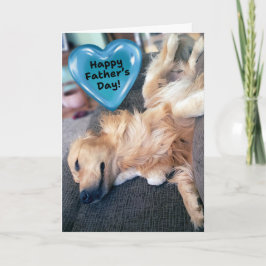 Lustigt Hårig Golden Retriever Fars dag Kort