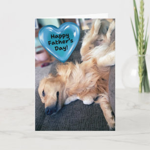 Lustigt Hårig Golden Retriever Fars dag Kort