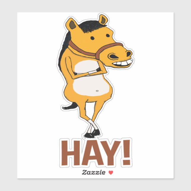 Lustigt häst drunknade efter Hay Klistermärken (Ark)