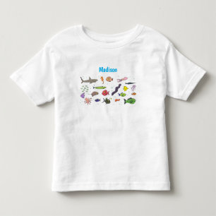 Lustigt havets varelser tecknad illustration t shirt
