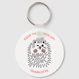 Lustigt Hedgehog. Behålla upp din chin. Positiv Nyckelring