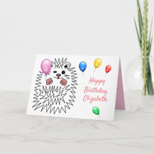 Lustigt Hedgehog. Grattis på födelsedagen Anpassad Kort