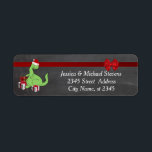 Lustigt helgdag chalkboard söt Santa dinosaur Returadress Etikett<br><div class="desc">Den roliga tecknaden Santa dinosauer-design.Modern attraktiv professionell med contemporaryns beröring. En liten elegans och stil.Anpassa med din monograminformation till att börja med,  namn och adress.</div>