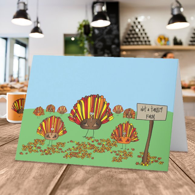 Lustigt, Helgdag, Thanksgiving, Tecknad Turkiet Kort (Hey! Take a look at this funny cartoon turkey greeting card!)
