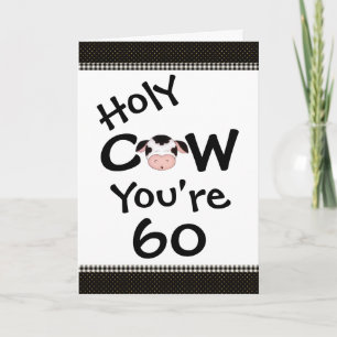 Lustigt Heliga Cow Du är 60 humoristiska födelseda Kort