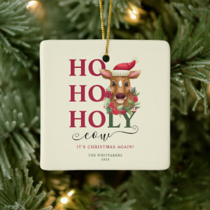 Lustigt Heliga Kow Julfoto Julgransprydnad Keramik