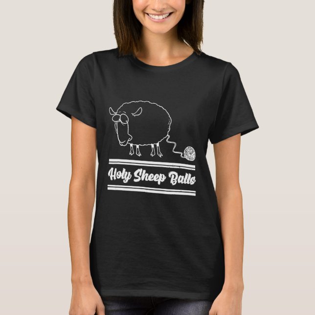 Lustigt Heliga Sheep Bollar T Shirt (Framsida)