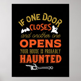Lustigt hemsökt husinspirationsoffert Halloween Poster