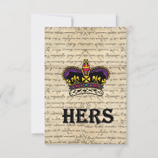 Lustigt hennes text och krona (Framsida)