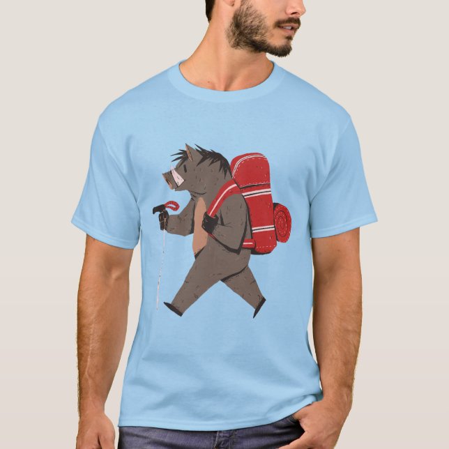 Lustigt Hiking Vild-bord T Shirt (Framsida)