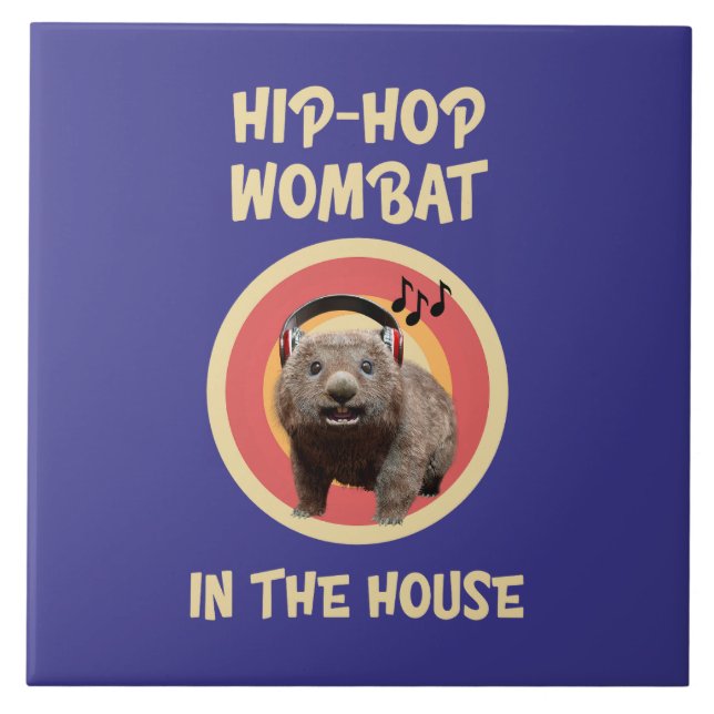 Lustigt Hip-skutt Wombat i kammaren Kakelplatta (Framsidan)