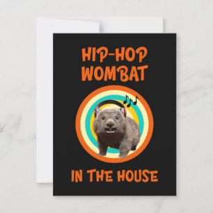 Lustigt Hip-skutt Wombat i kammaren Vykort