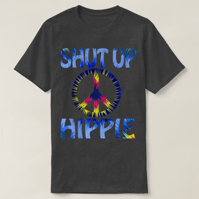 Lustigt Hippie-designen Håll tyst på Hippie Coola- T Shirt (Design framsida)