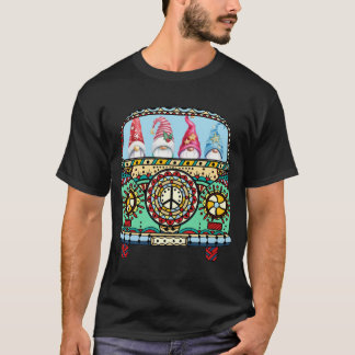 Lustigt hippie gnomes som kör fredskampbil t shirt