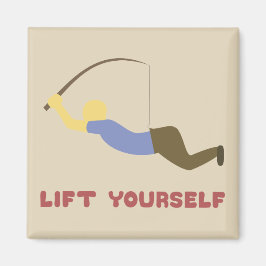 Lustigt "Hiss Yourself" Man med fiskningspapel Magnet