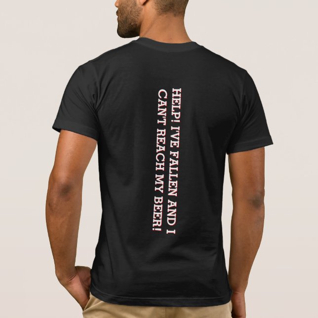 Lustigt hjälp jag har fallit och jag... tee shirt (Baksida)