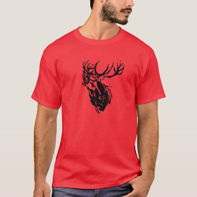 Lustigt Hjort, Hunter, jakt, Antlers T Shirt (Framsida)