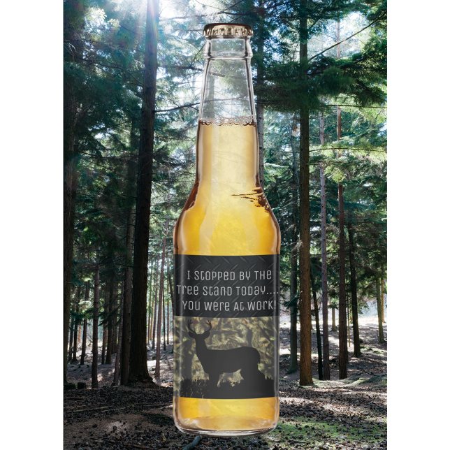 Lustigt Hjort Hunting Camp Beer-etiketter Ölflaska Etikett (Skapare uppladdad)