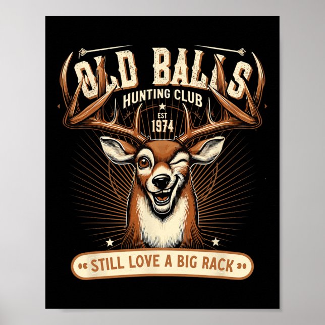 Lustigt Hjort Jakt på födelsedagspun För manar 50: Poster (Framsidan)