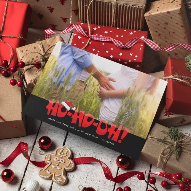 Lustigt Ho Ho Oh Vi väntar på jul Julkort (Skapare uppladdad)