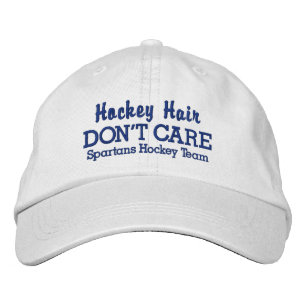 Lustigt "Hockey Hair Don't Care" anpassningsbar te Broderad Keps