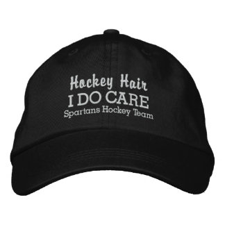 Lustigt "Hockey Hair I DO Care anpassningsbar Team Broderad Keps